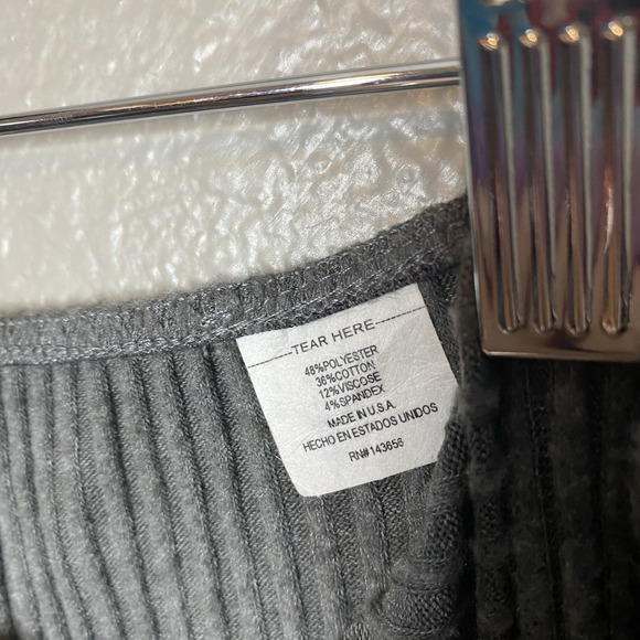 Joah Brown Ribbed Side Slit Midi Skirt Gray Size M/L - Picture 5 of 5